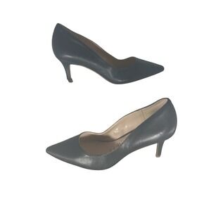 Sole Society SO-ELVERNA Womens 7.5M Dark Grey Blue Leather Pointed Toe Pump Heel